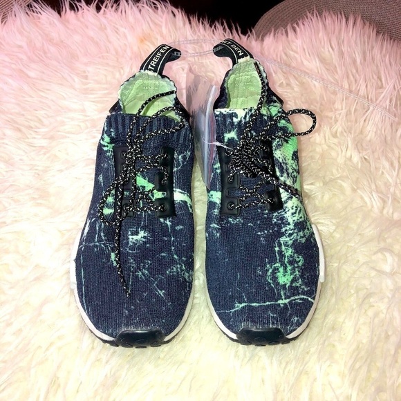 NEW ADIDAS NMD R1 PK ART Marble Mint Sneakers Sz